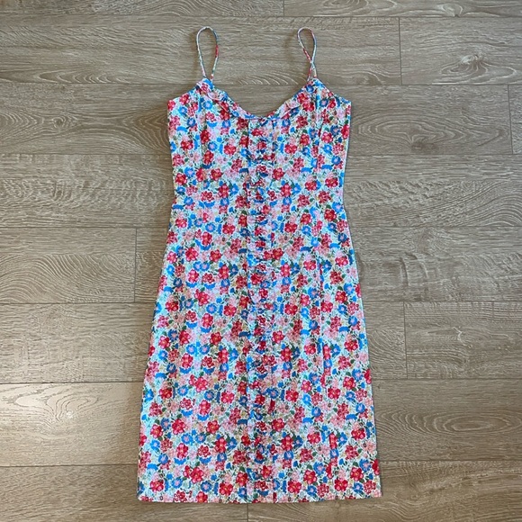 Vintage Ralph Lauren Bodycon Floral Strappy Dress, Size 2 - Picture 2 of 9